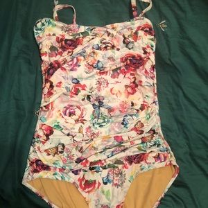 DownEast Butterfly Floral One Piece